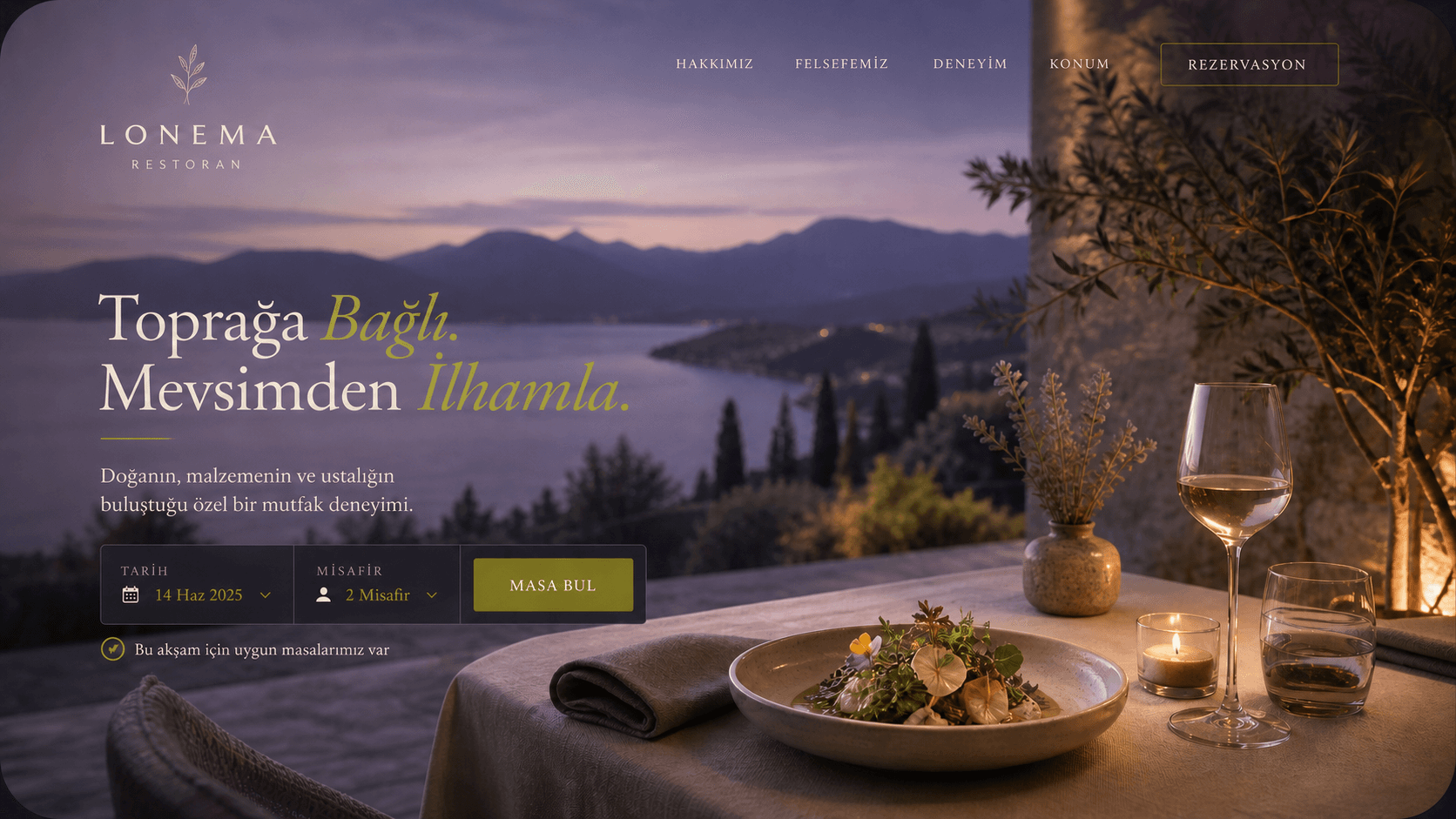 Restaurant reservation website design